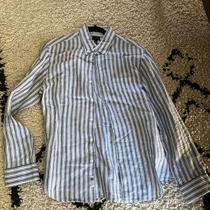 Mens j crew blue striped Oxford shirt M
